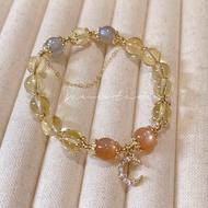 Bracelet Bracelet Fortune Bracelet Girl Sunstone 14k Citrine Gold-covered Moonstone Gold Crystal Bra