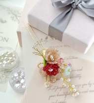 華麗新娘中式頭飾/ 日本米珠花飾品/裙褂旗袍髮飾