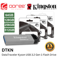 KINGSTON DTKN DATA TRAVELER KYSON USB FLASH DRIVE THUMBDRIVE WITH STYLISH CAPLESS METAL CASE - 32GB / 64GB / 128GB / 256GB / 512GB PEN DRIVE THUMB DRIVE