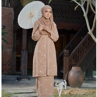 Butik Fareda - Kurung Kebarung Dewasa Clothing Sulam Evelyn Set Wanita  Design 2026 Material Chiffon