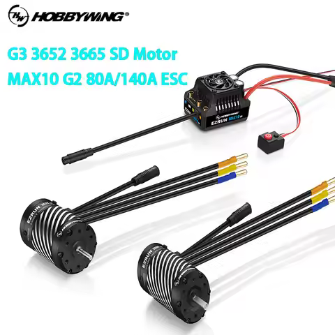Upgraded Hobbywing Ezrun Max10 G2 80A/140A Sensored Brushless ESC 3652SD/3665SD G3 Motor For 1/10 RC