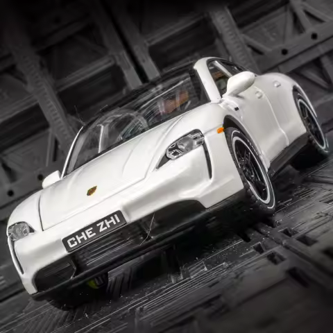 1:32 Porsche Taycan alloy sedan model, car doors and engine hood, trunk can be opened for children's