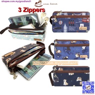 Uma Hana Handphone Bag Wristlet Women 3 Zippers Toiletries Bag Long Purse Women Umahana handphone pouch 三拉長零
