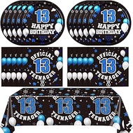 41PCS 13th Birthday Party Supplies 13th Birthday Tableware Set Birthday Party Decor Plates Napkins a