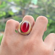 Red baron agate ring