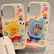 Smiley Face Stand Shock-Resistant Phone Case Apple iPhone 17e Air 16e 15 14 Plus 13 12 11 Pro Xs Max