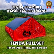 Tenda Pramuka Kap 8-12 Orang FULLSET Tinggal Pakai | Tenda Alas Tiang Tali & Pasak