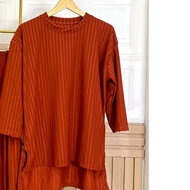 NEW ARRIVAL !!! BAJU ATASAN OVERSIZE WANITA BAHAN KNIT HORNET PREMIUM MURAH LENGAN 7/8 KEKINIAN TERB