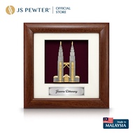 (JS Pewter) Petronas Twin Towers Gold Plated Pewter | 7" x 7" Solid Frame | Landmark Malaysia Corpor