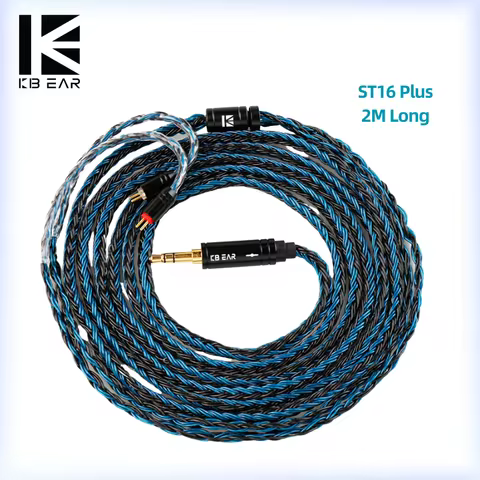 KBEAR ST16 Plus Crystal 16 Cores 2M Long Upgrade Cable 5N Single Copper Silver-plated MMCX/QDC/2PIN 