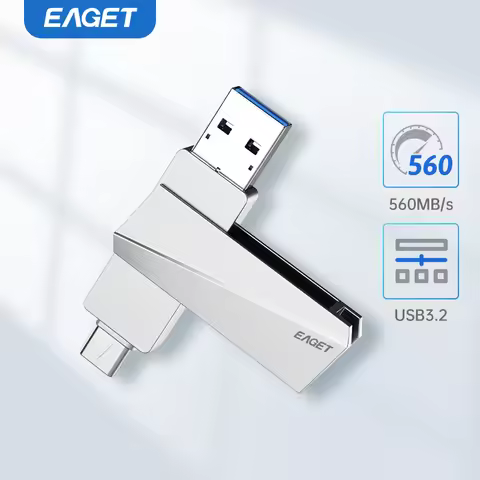 Eaget USB 3.2 Solid State Pen Drive 560MB/s High Speed SU60 Type C Flash Drive SSD 1TB 512GB 256GB 1