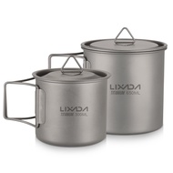 Lixada Ultralight ไทเทเนียมถ้วยน้ําถ้วยแก้วพับได้กลางแจ้งแบบพกพา Camping Picnic 300 ml / 350 ml / 55