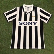 96-97 YW Home Black and White Retro Short-Sleeve Football Jersey S-XXL