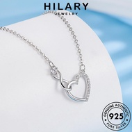 HILARY JEWELRY Pendant For Love Silver Accessories 925 Original Moissanite Leher Diamond Chain 純銀項鏈 Women Korean Simple Rantai Perak Necklace Perempuan Sterling N44