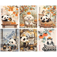 RUOPOTY Oil Paint By Numbers DIY Decorative Paintings New Year's Persimmons 20x30cm With frame