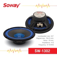 ลำโพง เสียงกลาง ขนาด 6.5 นิ้ว แม่เหล็ก 70x15mm. / 4Ω Power 100W เครื่องเสียงติดรถยนต์ ลำโพงรถยนต์ 1ดอก Soway SW-1302