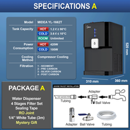 MIDEA Water Dispenser Tabletop Hot Ambient Cold Penapis Air Desktop Water Purifier Midea 1662 - Comp