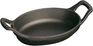 STAUB Cast Iron Mini Oval Gratin Baking Dish, 5.5x3.8-inch, Black Matte