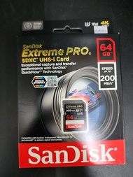 Sandisk SD EXTREME PRO 64GB 200MB/s 4KUhd v30 ประกัน Synnex 10ปี