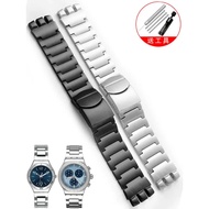 Stainless Steel Watchband Solid 23mm Silver Black For Swatch Men Irony Big Size Watch Strap Folding 