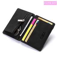 CUTE DIY Gifts Fashion High Quality Small Package Business Casual Zipper PU Leather Men Wallet ID Card Holder Female Purses Credit Card Purse
