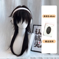 ผมปลอมหางลิงสไตล์ญี่ปุ่นสำหรับผู้ชายและผู้หญิงผมยาวธรรมชาติเบาบางทันสมัย ผมยาวตรงแบบทันสมัย ผมปล