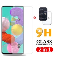 2-in-1 Tempered Glass Samsung Galaxy S20 Plus Ultra A51 A71 A30 A20 A10 A10S A20S A8 2018 Note 8 9 A11 M11 M31 A01 Screen Protector Camera Lens film Protective Glass