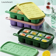 【Louisheart】 1Pc 8 Cell Food Grade Silicone Mold Ice Grid With Lid Ice Case Tray Making Mould Ice Storage Box Reusable DIY Kitchen Gadget Hot