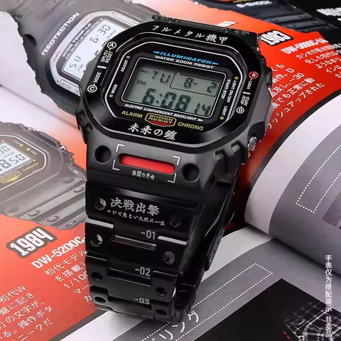 Stainless Steel Mod Kit for Casio G-SHOCK DW5600 - Full Set Metal Case + Strap Replacement for GW-B5