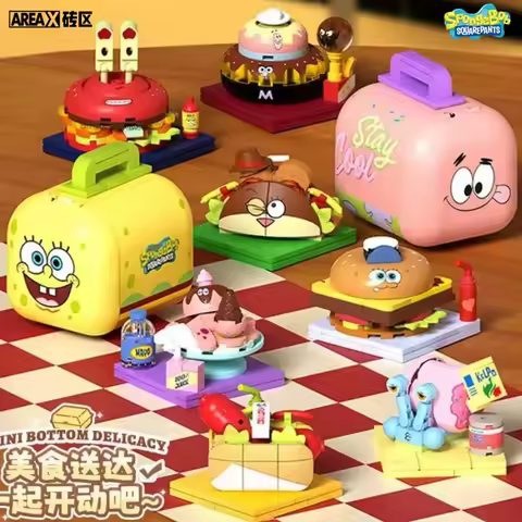 AREA-X SpongeBob SquarePants Bikini Bottom Food Express Building Blocks Bikini Bottom Day Assembly M