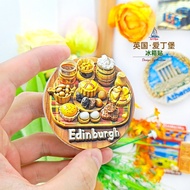 British Edinburgh Food Platter Refrigerator Stickers Three-Dimensional Magnet Souvenir Gift Decorati