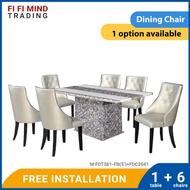 Annalise Marble Dining Set/ Marble Dining Table/ Meja Makan 6 Kerusi/ Meja Makan Marble/ Meja Makan Set