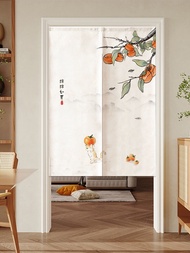 Door Curtain Partition Magnetic Suction Chinese Style Hanging Bedroom Kitchen Bathroom Block Cloth Half Velcro Short