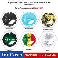 GA2100 Watch Dial Mod Kit - Sunburst Grid Metal Replacement Face for Casio GA-2100/GA-2110 - Steel D