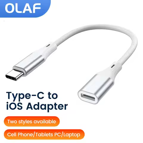 Type C To ios Adapter ios Male To Type C Female Fast Charging Data Cable for iPhone 15 iPad Macbook