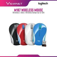 台灣羅技 Logitech 無線 M187- 黑色  位置藍色  亮紅色  白色鼠標    全