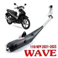 ท่อผ่าหมก เวฟ / ท่อไอเสียมอเตอร์ไซค์ รุ่น WAVE 110i NEW ปี 2014-2023 (มอก.341-2543) คอท่อดัด สแตนเลส