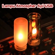Lampu Atmoshper Api Unggun USB Lampu Mobil Lampu Tidur Hiasan Dekorasi Ruangan Unik Efek Api USB Cas