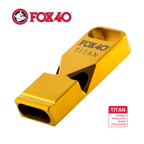 Canada Original Fox 40 TITAN Premium Dual Tone Titanium Whistle in Pealess Whistle Technology Surviv