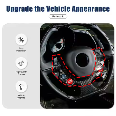 True carbon fiber Steering wheel button decorative panel cover For Ferrari 458 Italia 458 Spider 458