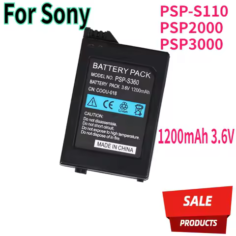 1200mAh PSP-S110 PSP2000 Battery Replacement Lithium Batteries for Sony PlayStation Portable Console