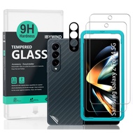 IBYWIND Tempered Glass Screen Protector For Samsung Galaxy Z Fold4 5G(2Pcs),1 Camera Lens Protector,1 Backing Carbon Fiber Film,Easy Install