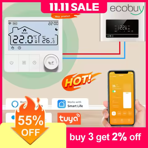 Tuya Smart Home Wifi BoilerThermostat Low Power Battery Gas Boiler Thermostat Wifi Digital Temperatu