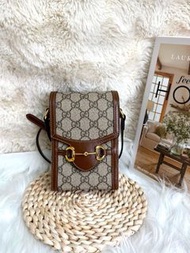 GUCCI 1955 Horsebit 手機包老花  Size 11.5 x 17 x 4