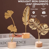 Innovative Monstera Golden Metal Leaf Ornaments Table Living Room Home Decoration