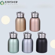 QINSHOP Stainless Steel Water Bottle, Solid Color Round Slim Insulated Thermal Water Bottle, Creative Gift Portable Leak Proof Sports Hot Cold Water Bottle
