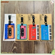 Now 24h Luggage Tag Tow Pass Boarding Music Tape Book Charm Name Sign an