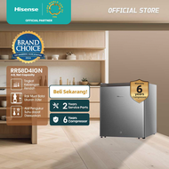 Hisense Kulkas Mini Bar Kulkas 1 Pintu - RR58D4IGN (Refrigerator) Lemari Es Portable  - Silver 【Net 