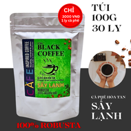 Cà phê sấy lạnh hòa tan Black coffee cafe đen hòa tan không đường 100% robusta nguyên chất