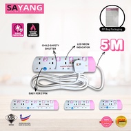 SAYANG Surge Protection Extension Socket 5 Meters 2 Meters